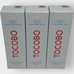 LOT OF 3 TOCOBO Bio Watery Sunscreen, Broad Spectrum Spf 50 Vitamin B +E 1.35oz‎